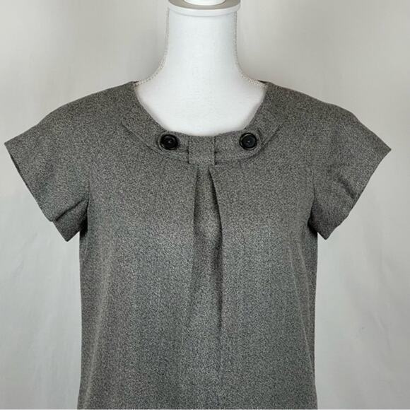 Anthropologie Generra 100% Wool Tweed Neutral Minimalist Dress NWOT Size 4 - Picture 3 of 12